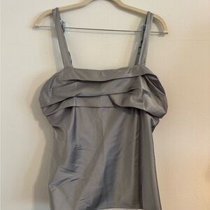 Elegant Gray Satin Tank